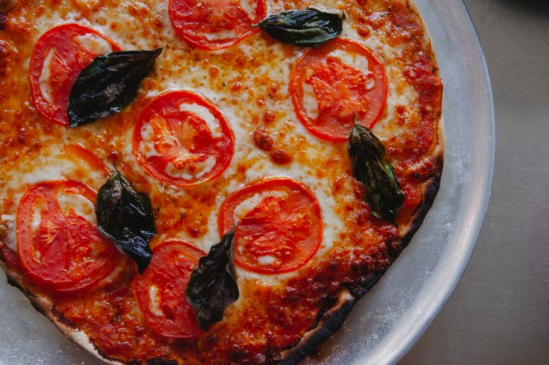 Margherita pizza with fresh mozzarella and basil